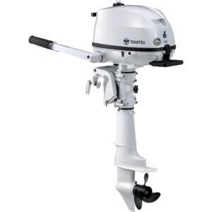 Tohatsu 6 HP Tiller Outboard Motor – MFS6 – 2025 White